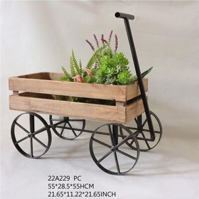 CHARIOT SAPIN METAL 55X28,5X55 PLANTES BRUN FONCE MB206302