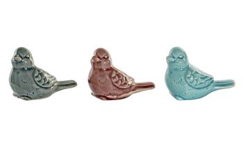 FIGURINE PORCELAINE 12X7X8,5 OISEAU 3 ASSORTIMENTS. FD171178 1