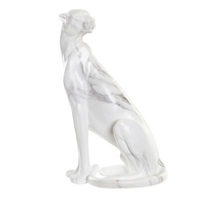 FIGURA IN RESINA 25X18X41 LEOPARDO SIMULATO MARMO FD194714