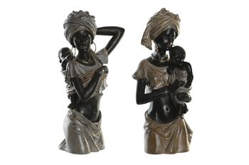 FIGURINE EN RÉSINE 18X17X41 AFRICAIN 2 ASSORTIMENTS. FD199239 1