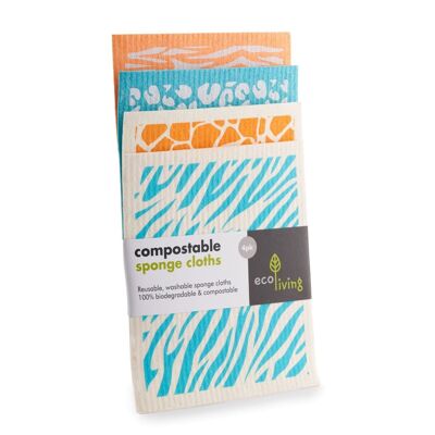 Compostable Sponge Cleaning Cloths - Animal