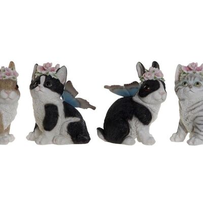 FIGURA RESINA 11X13X15 CONEJO GATO 4 SURT. FD205357