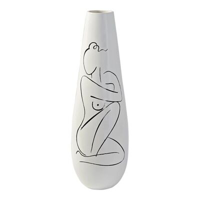 VASE RÉSINE 30X30X94 BRILLANT ABSTRAIT FEMME JR190398