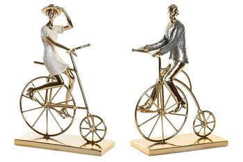 FIGURINE EN RÉSINE MÉTAL 22.5X11X33.5 VÉLO 2 ASSORTIMENT. FD199247 1