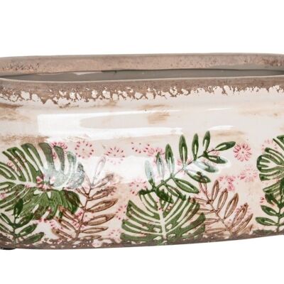 STONEWARE PLANTER 23X10X9 WHITE SHEETS LD204754