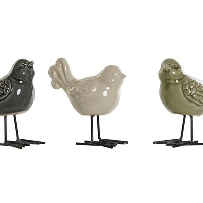 FIGURINE MÉTAL PORCELAINE 15X9X14 OISEAU 3 ASSORTIMENTS. FD178489