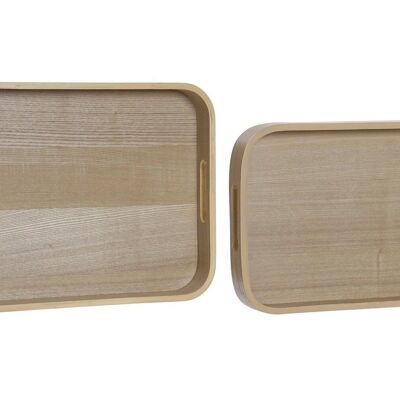 TRAY DECORATION SET 2 MDF 40X30X5,5 NATURAL LD183394