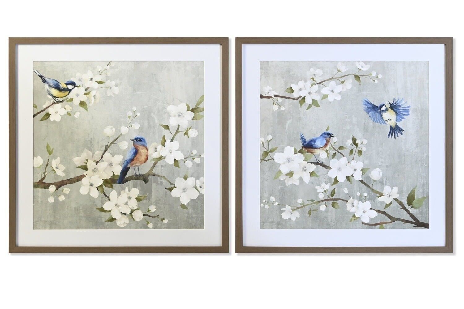 QUADRO VETRO PS 63X3X63 UCCELLI FIORI 2 ASSORTIMENTI. CU201869