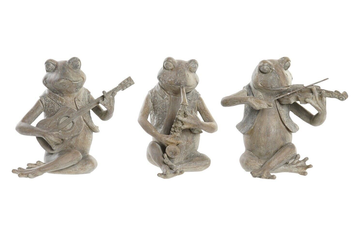 RESIN FIGURE 23X19.5X22.5 MUSICIAN FROG 3 ASSORTMENTS. FD194730