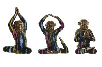 FIGURINE EN RÉSINE 19X12X24.5 YOGA MONKEY 3 ASSORTIMENTS. FD205371 1