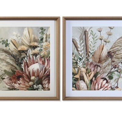QUADRO VETRO PS 64X5X64 FIORI CON CORNICE 2 ASSORTITI. CU201870
