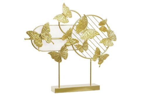 DECORACION METAL 63X9X58,4 MARIPOSAS DORADO DH202218