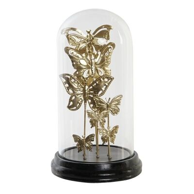 DÉCORATION VERRE MÉTAL 18,5X18,5X32,5 PAPILLONS DH202521