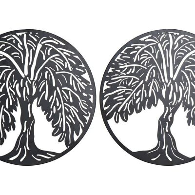 DECORAZIONE PARETE IN METALLO 40X1X40 ALBERO 2 ASSORTITI. DP187125