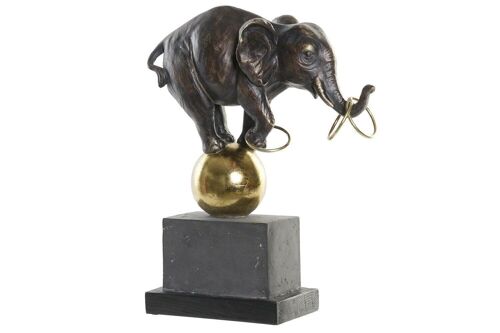 FIGURA RESINA METAL 31X13X41 ELEFANTE NEGRO FD181242