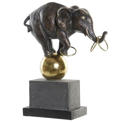 FIGURA RESINA METAL 31X13X41 ELEFANTE NEGRO FD181242