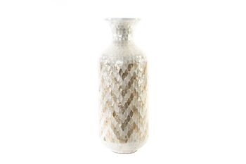 VASE BAMBOU NACRE 25X25X65 MOSAIQUE NATUREL LD184821 1