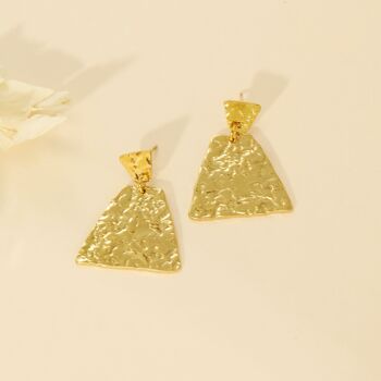 Boucles d'oreilles pendentif triangle martelé 1