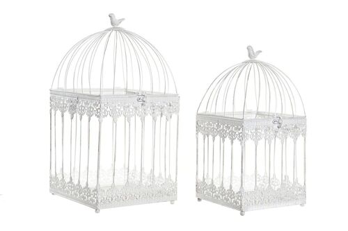 JAULA SET 2 METAL 23X23X46 BLANCO DH182367