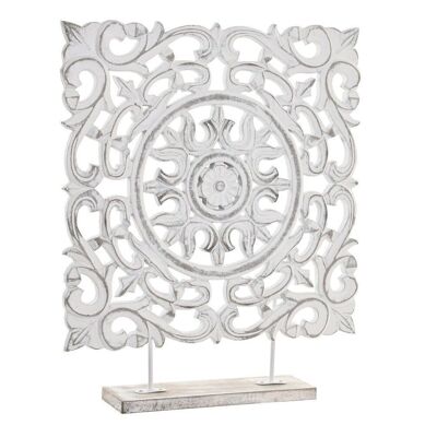 DECORACION MDF METAL 39X7X47 DESGASTADO BLANCO DH203202