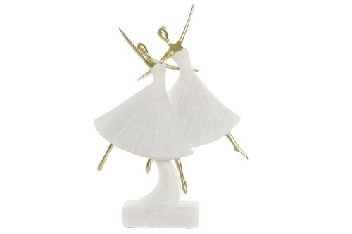 FIGURA RESINA 24X9X35 BAILARINAS CUARZO BLANCO FD181258