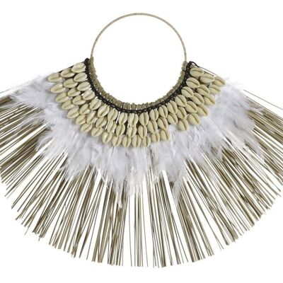 WALL DECORATION FEATHER SHELLS 56X36X2 WHITE DP191370