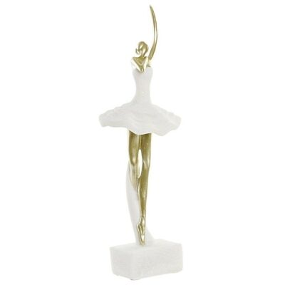 FIGURINE EN RÉSINE 13,5X12,5X40 DANSEUSE QUARTZ BLANC FD181259