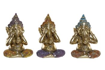 FIGURINE EN RÉSINE 15X10X22 GANESHA 3 ASSORTIMENTS. FD194747 1