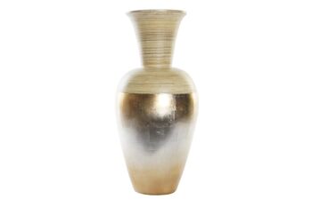 VASE BAMBOU NACRE 25X25X53 FEUILLES BICOLORE NATUREL JR190998 1