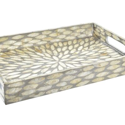 PLATEAU DECORATION BAMBOU NACRE 30X20X4 MOSAIQUE LD184832