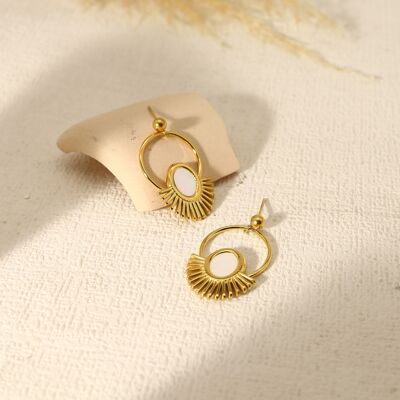 Boucles d'oreilles doubles anneaux demi soleil