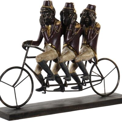 FIGURA RESINA METAL 40X9X31 MONOS BICI NEGRO FD194749