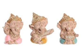 FIGURINE EN RÉSINE 6X5X7 GANESHA 3 ASSORTIMENTS. FD199808 1