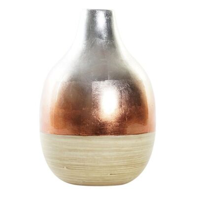 MOTHER OF PEARL BAMBOO VASE 19X19X29 NATURAL BICOLOR JR191002