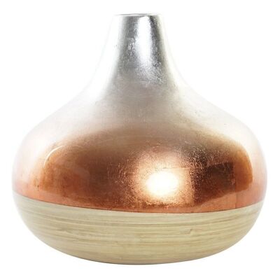 BAMBOO MOTHER OF PEARL VASE 24X24X23 NATURAL BICOLOR JR191003