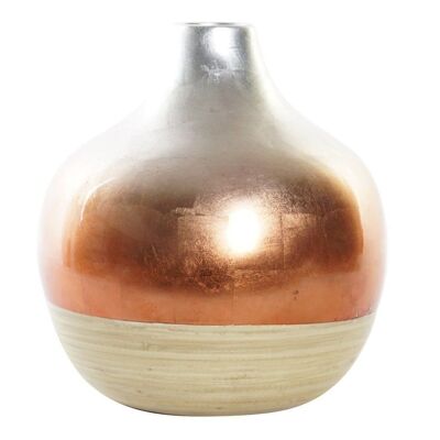 VASE BAMBOU NACRE 26X26X28 NATUREL BICOLORE JR191004