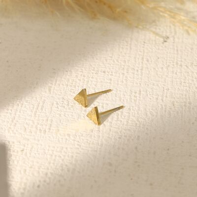 Golden triangle stud earrings