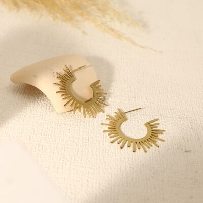 Sun hoop earrings