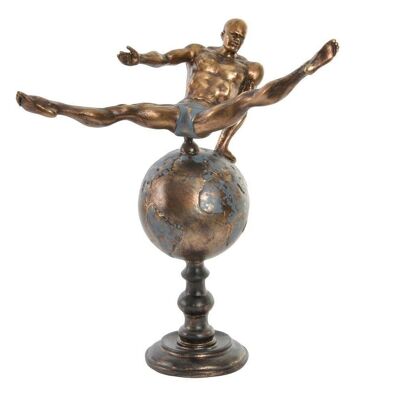 FIGURA RESINA 29X16X33 GIMNASTA ENVEJECIDO DORADO FD194755