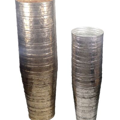 VASE SET 2 ALUMINIUM 31X31X106 GOLDEN LD205527