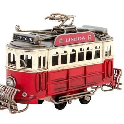 VEHICLE DECORATION METAL 14X4X8 RED TRAM MO131622