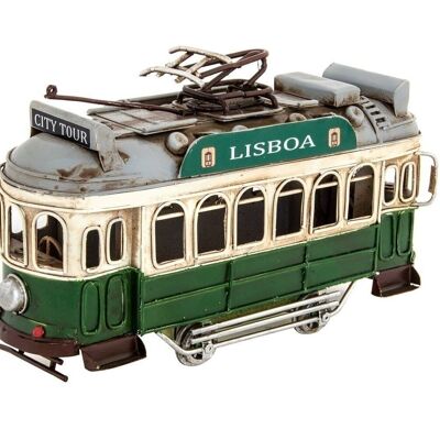 METAL DECORATION VEHICLE 21X6,5X12 GREEN TRAM MO131623