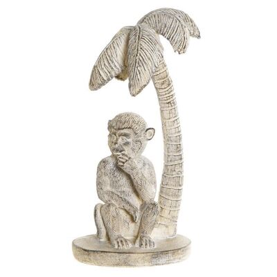 FIGURINE RÉSINE 15X12X29 SINGE DÉCAPÉ BLANC RF174980