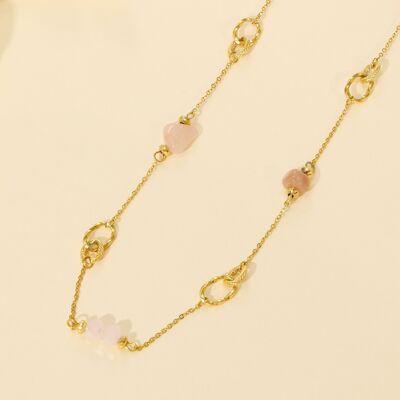 Halskette mit rosa Steinen