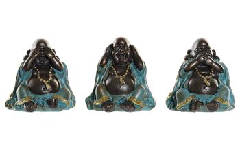 FIGURINE EN RÉSINE 7.5X6X8 HAPPY BUDDHA 3 ASSORTIMENTS. FD184766 1