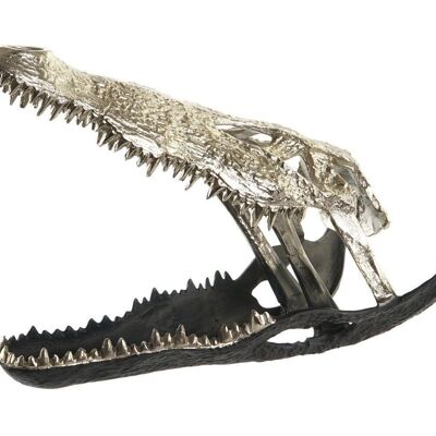 FIGURINE ALUMINIUM 55X26X39 CROCODILE BICOLORE FD201006