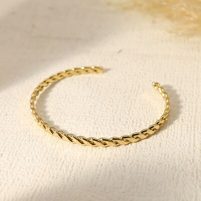 Thin wavy bangle bracelet