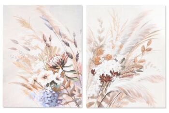 TABLEAU TOILE PIN 90X3.7X120 FLEURS 2 ASSORTIMENTS. CU204576 1