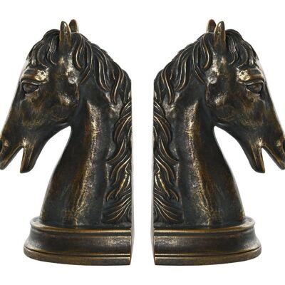 BOOKENDS SET 2 RESIN 23X9X19 COPPER HORSE FD205472