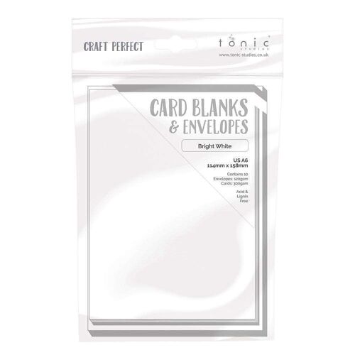 Craft Perfect - 10 Card Blanks & Envelopes - Bright White - US A6 - 9266e